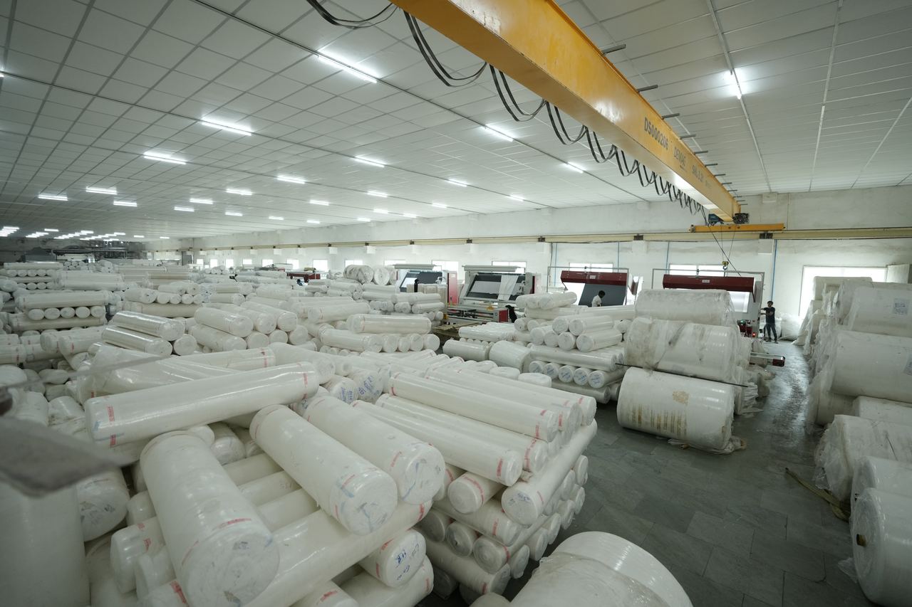 Fabric roll store at our Bhilwara manufacturing facility